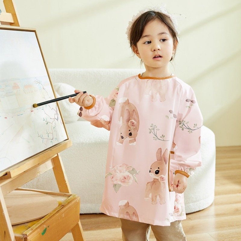 Art Craft Preschool - เสื้อกันเปื้อนเด็กแบบกันน้ำ แขนยาว เหมาะสำหรับเรียนศิลปะ อนุบาล ทำอาหาร งานฝีมือ