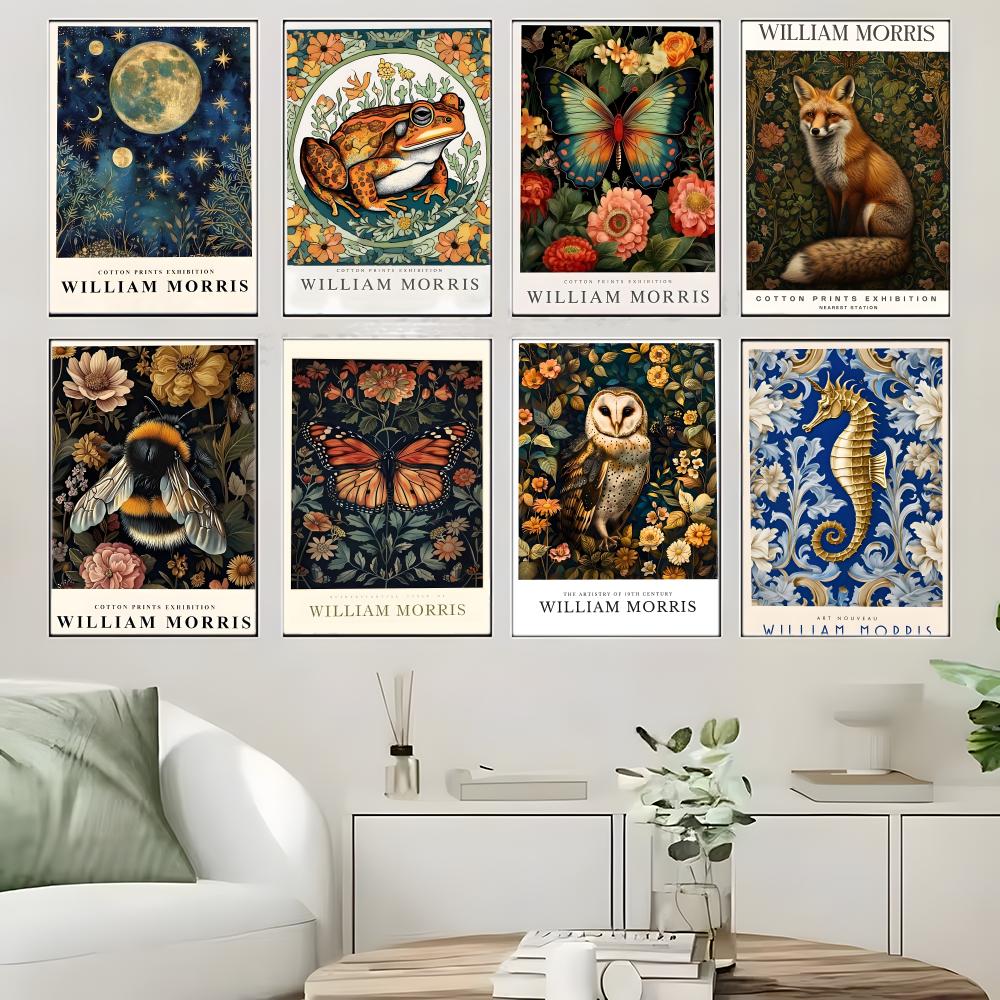 Art Craft William Morris - งานศิลปะหัตถกรรม โปสเตอร์สไตล์วิลเลียม มอร์ริส ไม่ยับ กันน้ำ ทนทาน