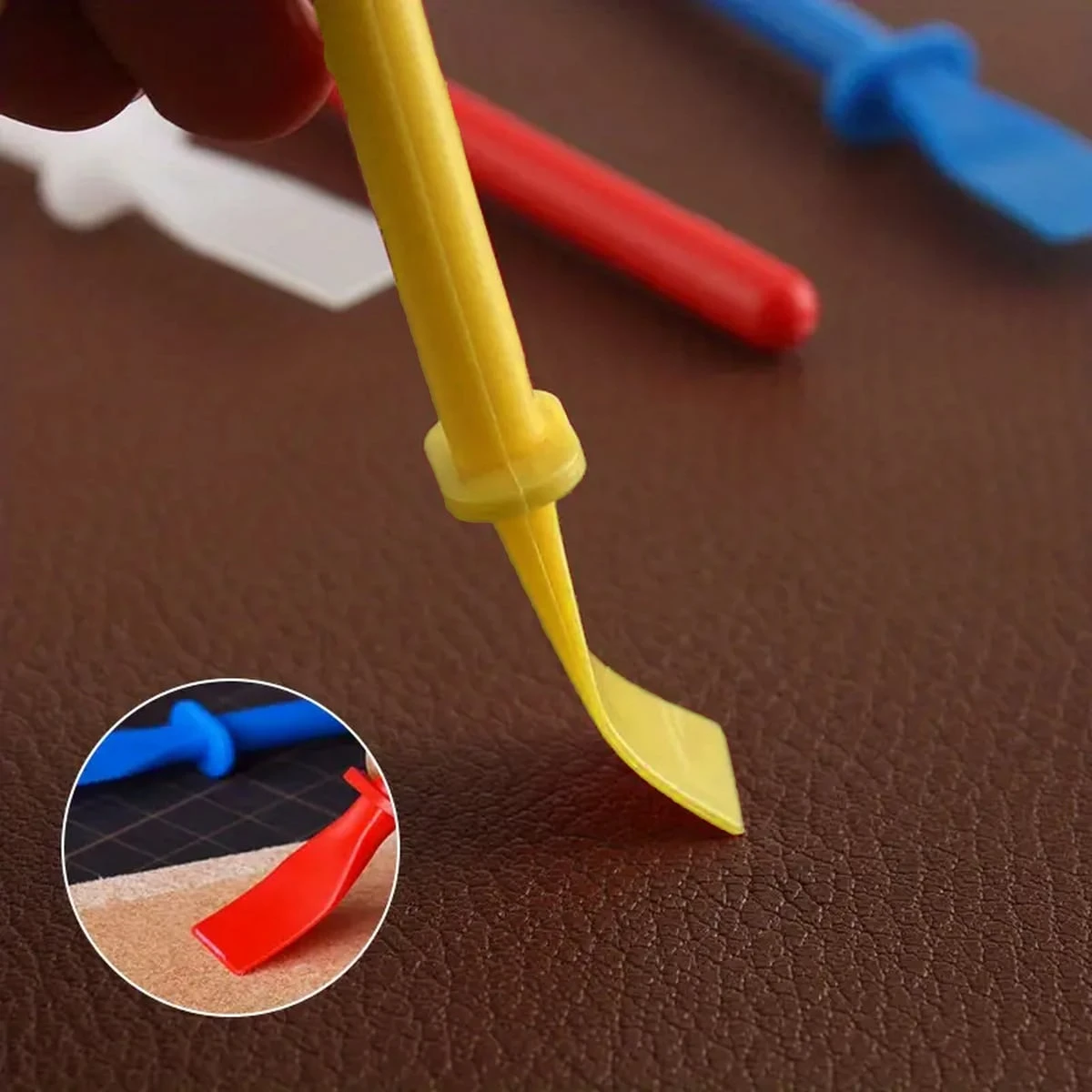 Art Craft Stick - ไม้พายโพลีโพรพิลีนพร้อมที่ขูดสี, แท่งทา กาว, งานฝีมือ DIY, เหมาะสำหรับงานศิลปะและงานหนังเทียม,