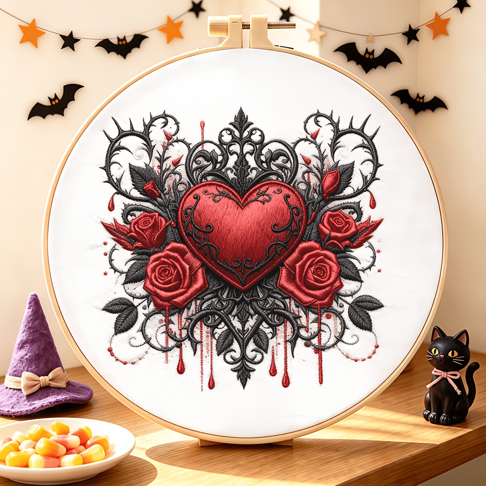 Embroidery Hoop Kit - ชุดเริ่มต้นงานปัก DIY พร้อมลายพิมพ์สำเร็จรูป ห่วงไม้ไผ่ ด้าย เข็ม