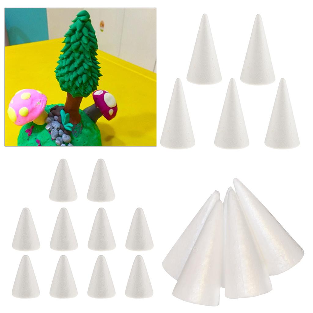 Art Craft Christmas Tree - โฟมโพลีสไตรีนทรงกรวยสีขาว สำหรับทำต้นคริสต์มาส งานประดิษฐ์ DIY วัสดุศิลปะสำหรับเด็ก สร้างสรรค์งานประดิษฐ์ตกแต่ง