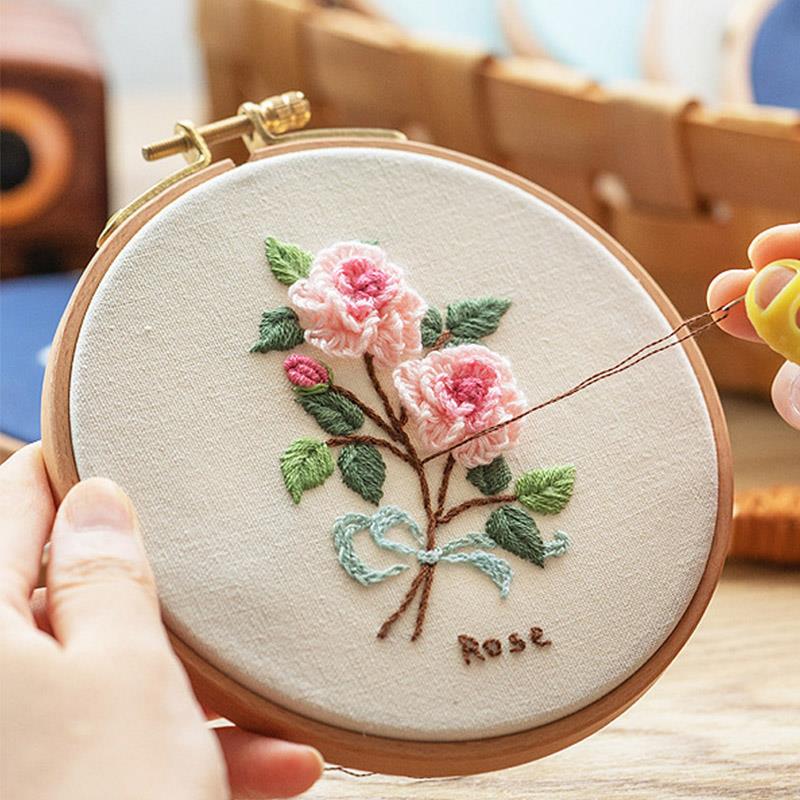 Embroidery Hoop Kit - คุณภาพสูงไม้บีชเย็บปักถักร้อยไม้เย็บปักถักร้อยวงกลมแหวนสําหรับ Embroideri CROSS Stitch เครื่องมือเย็บผ้าบ้าน
