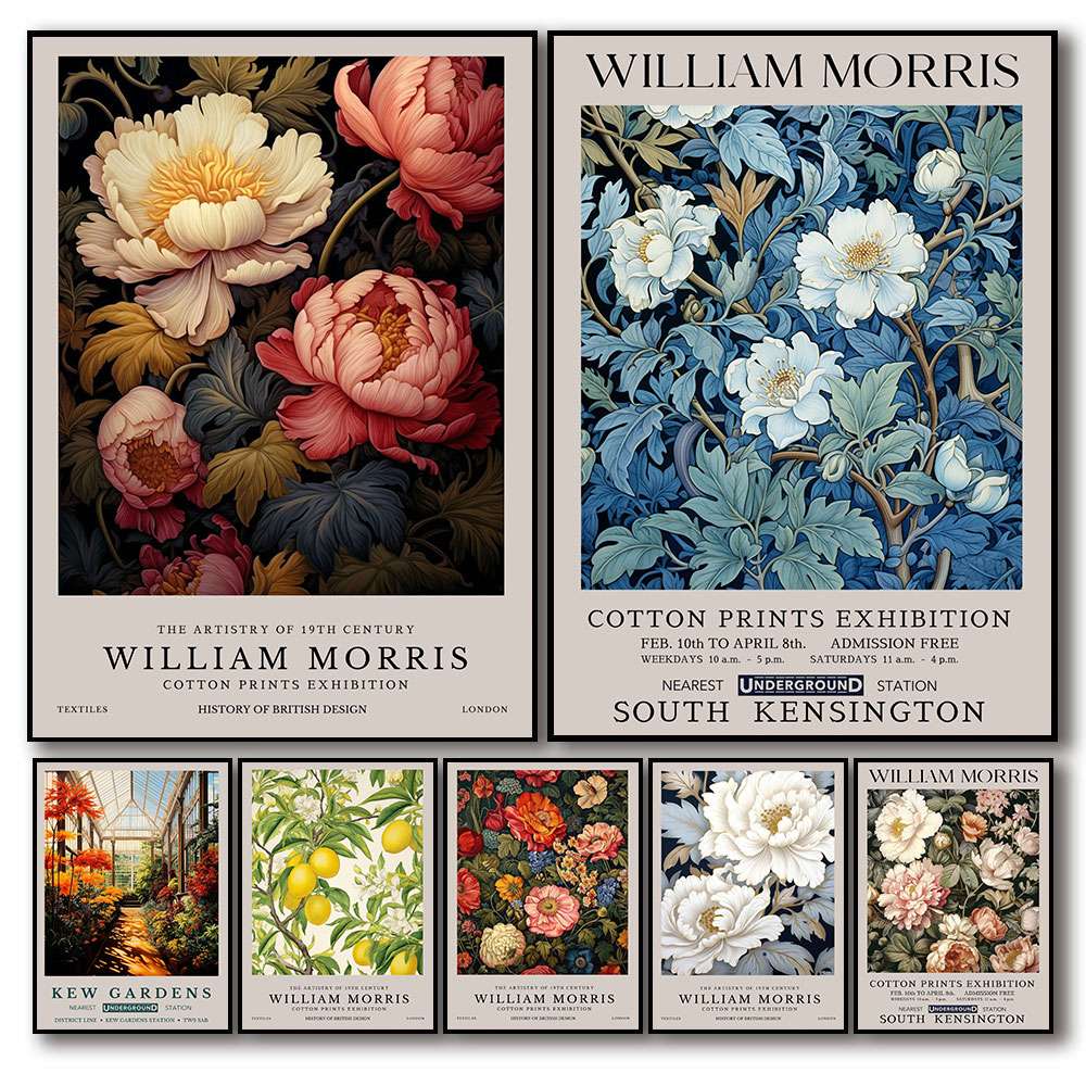 Art Craft William Morris - Vintage William Morris นิทรรศการผีเสื้อ Moon &