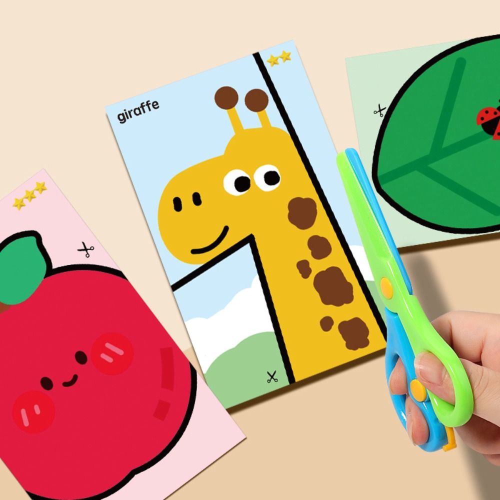 Art Craft Preschool - ชุดตัดกระดาษเพื่อความปลอดภัยสำหรับเด็ก พร้อมเครื่องมือ ฝึกฝนงานศิลปะ งานฝีมือ สมุดภาพ ฝึกฝนการตัดสำหรับเด็กก่อนวัยเรียน