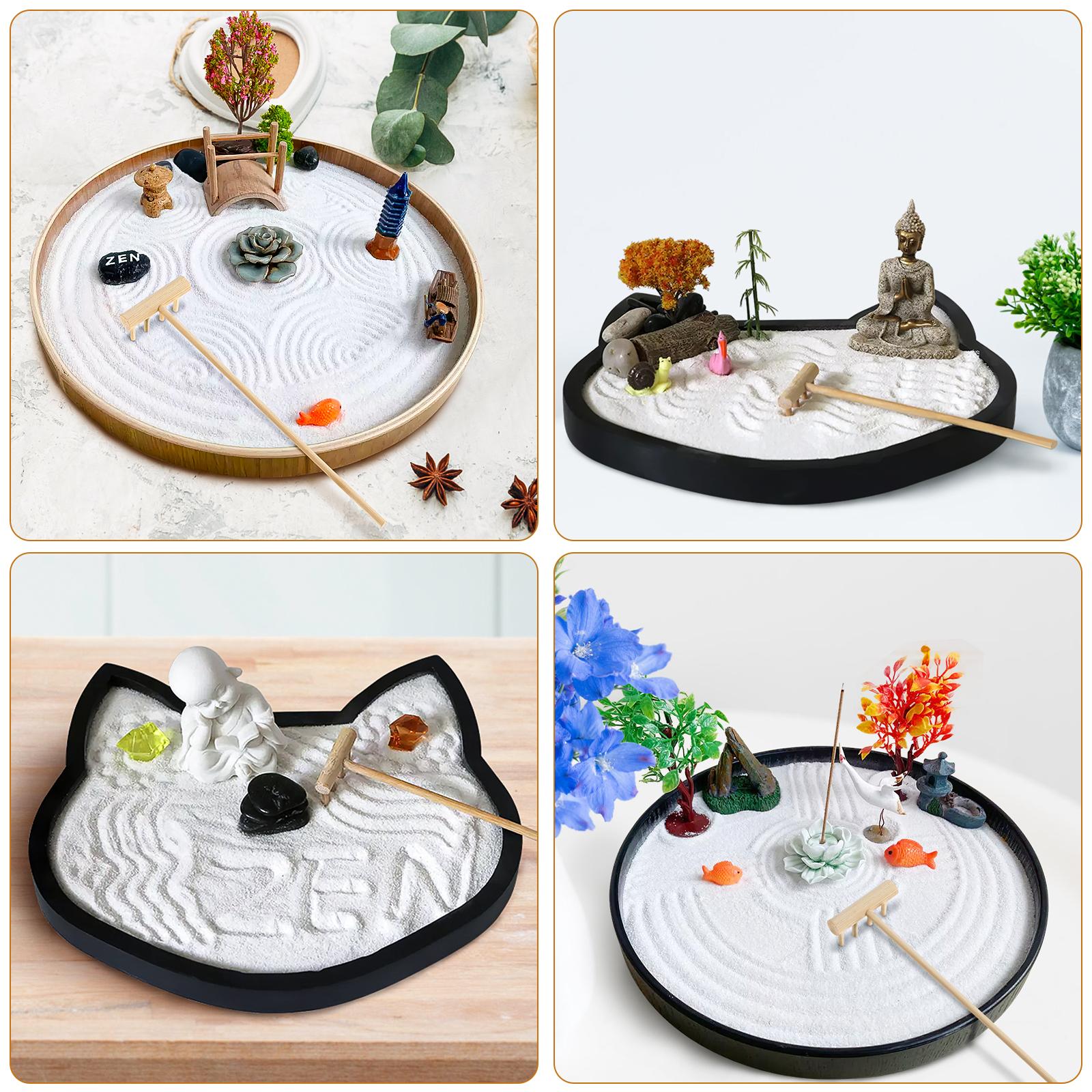 Leather Tooling Kit - 8 ชิ้น Mini Zen Rake เครื่องมือไม้ไผ่ตกแต่งสวนตารางทรายอุปกรณ์เสริมหัตถกรรม