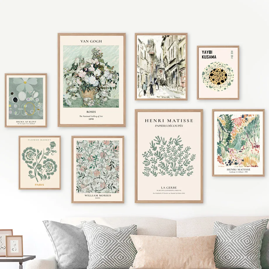 Art Craft William Morris - ภาพพิมพ์บนผืนผ้าใบศิลปะติดผนัง ฮงรี มาติส แวนโก๊ะ มอร์ริส ปี
