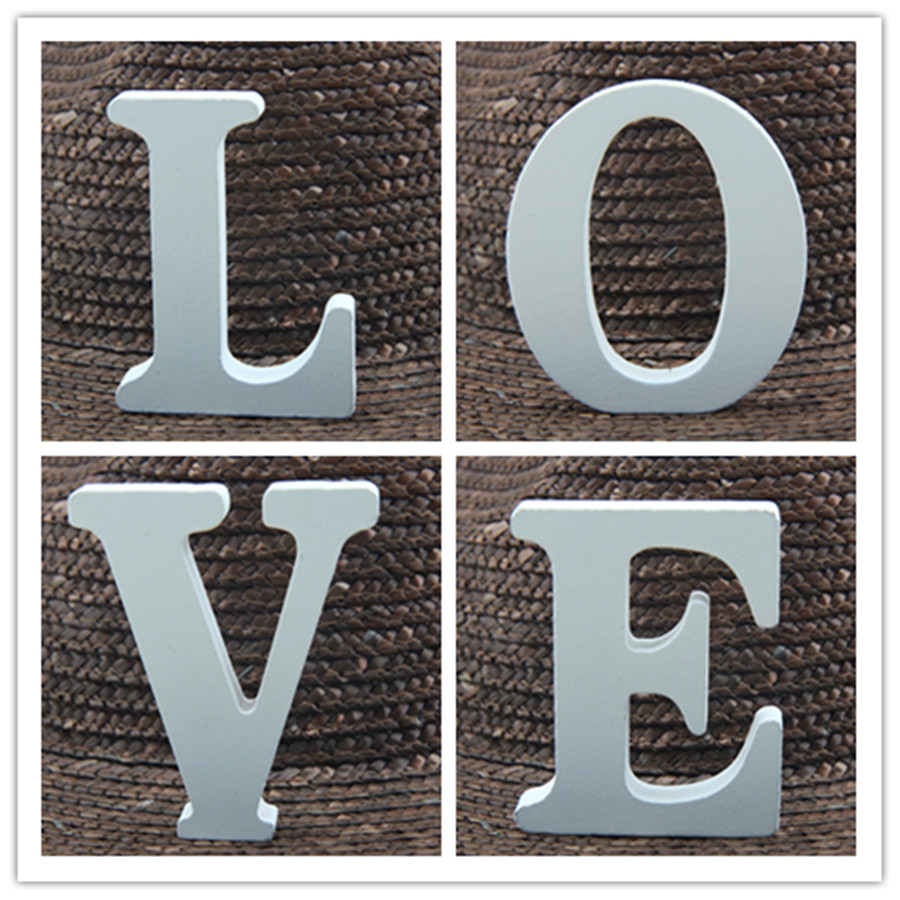 Art Craft Names - 1Pc 8CM สีขาวตัวอักษรไม้ตัวอักษรภาษาอังกฤษ DIY ส่วนบุคคลชื่อ Design