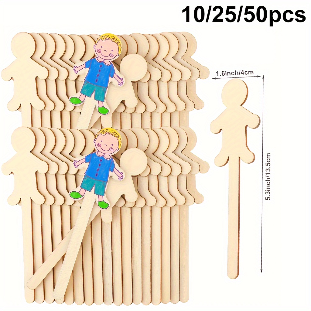 Art Craft Stick - 10/25/50 ตัวอักษร CRAFT Sticks 5.3 นิ้วขนาดใหญ่พิเศษรูปตัวอักษร