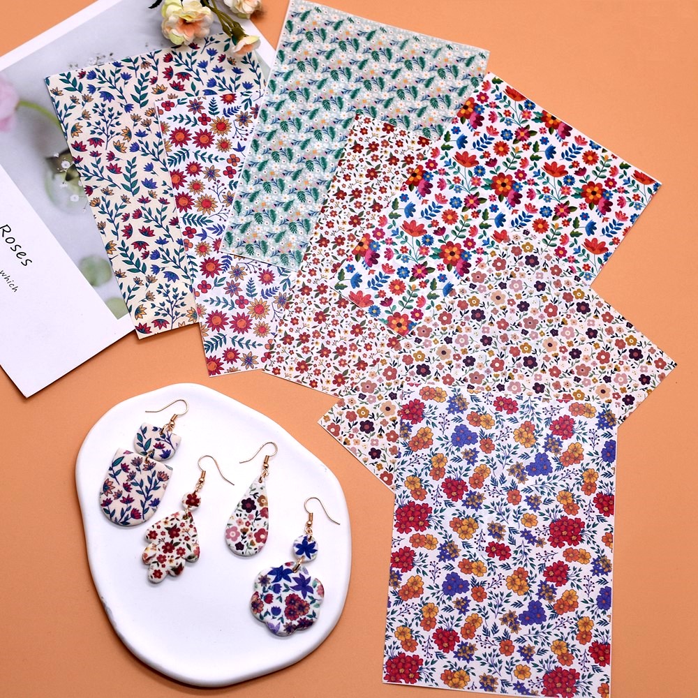 Art Craft Items - SNASAN DIY ดอกไม้หรูหราสีน้ํา Transfer กระดาษเครื่องปั้นดินเผา Polymer