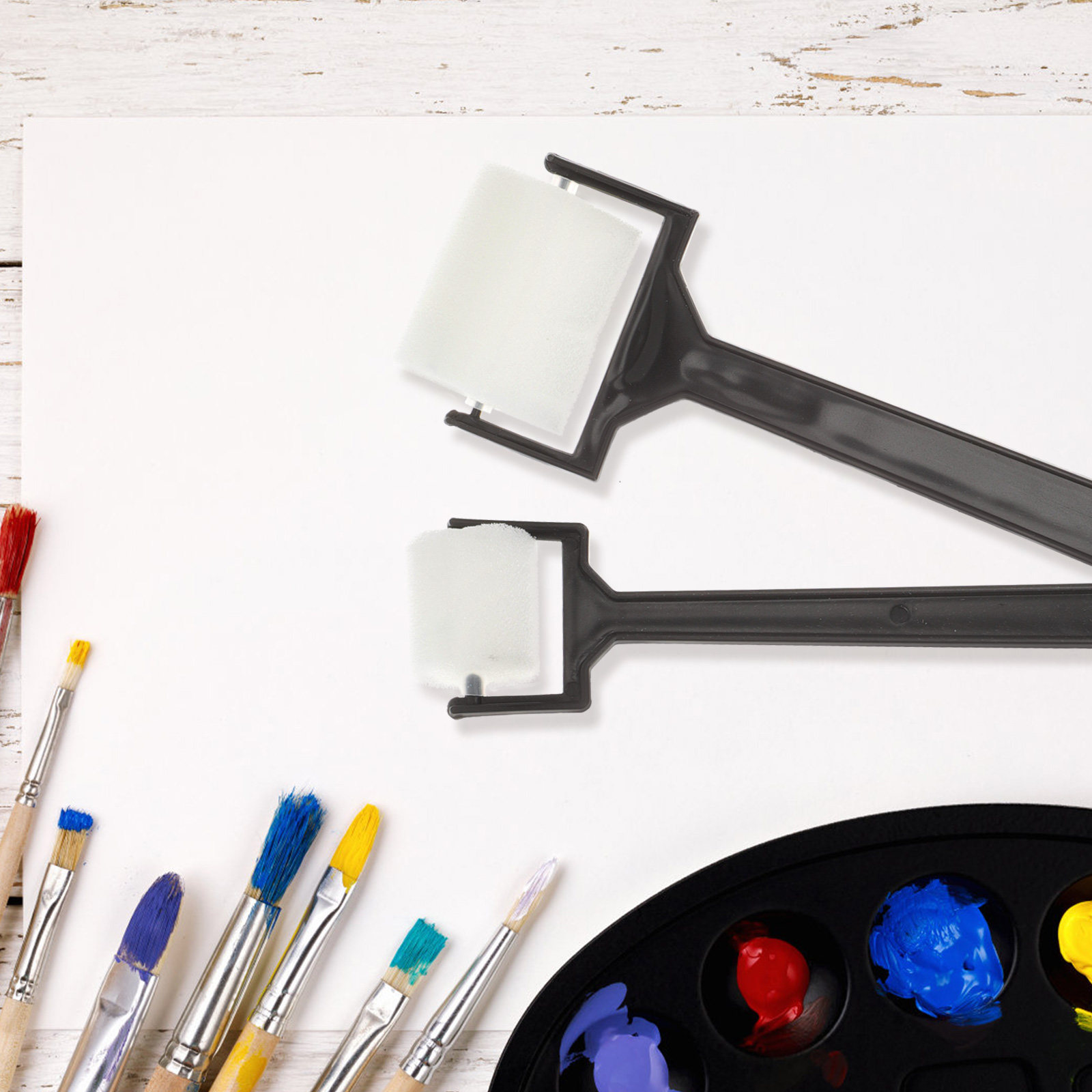 Art Craft Preschool - 15 ชิ้นชุดแปรงฟองน้ำวาดภาพศิลปะสำหรับเด็กก่อนวัยเรียนงานฝีมือ DIY งานฝีมือสร้างสรรค์สีน้ำดูดซับเรียบเครื่องมือวาดภาพ