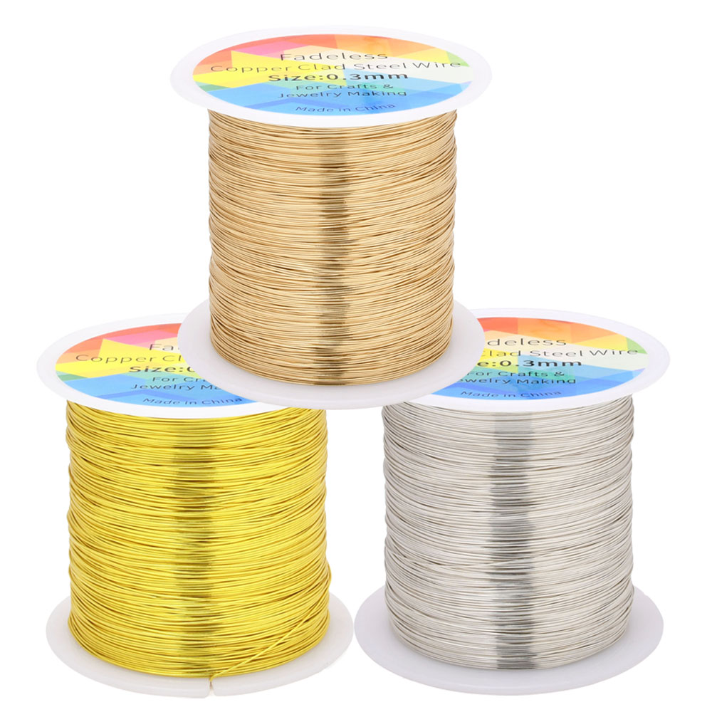 Art Craft Wire - 100 M/328ft Fadeless ทองแดงหุ้มลวดเหล็ก Bendable แกะสลักโลหะสําหรับหัตถกรรมเครื่องประดับดอกไม้ทํา