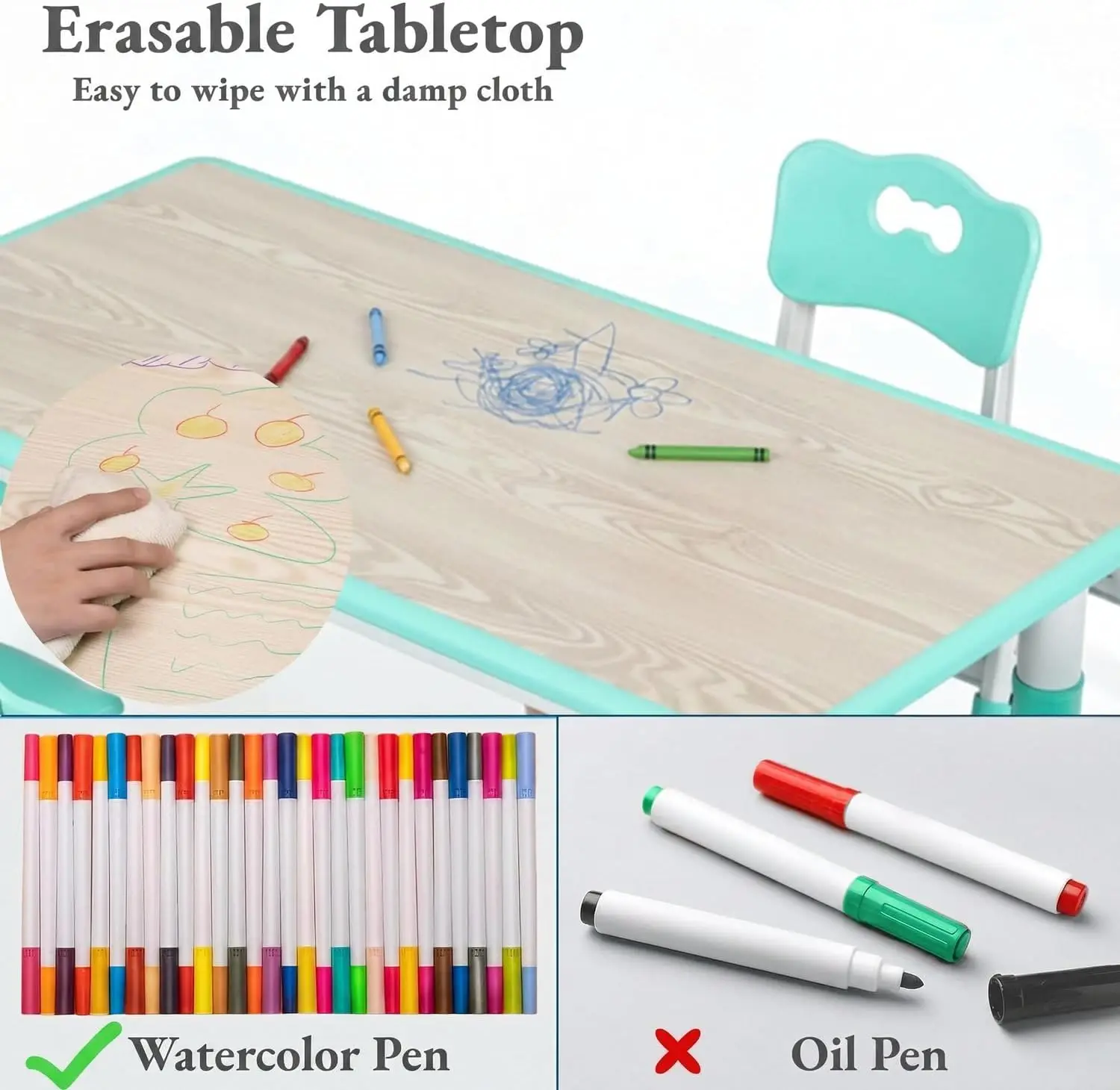 ชุดโต๊ะและเก้าอี้สำหรับเด็ก 6  - Art Craft Preschool บทวิจารณ์และราคา