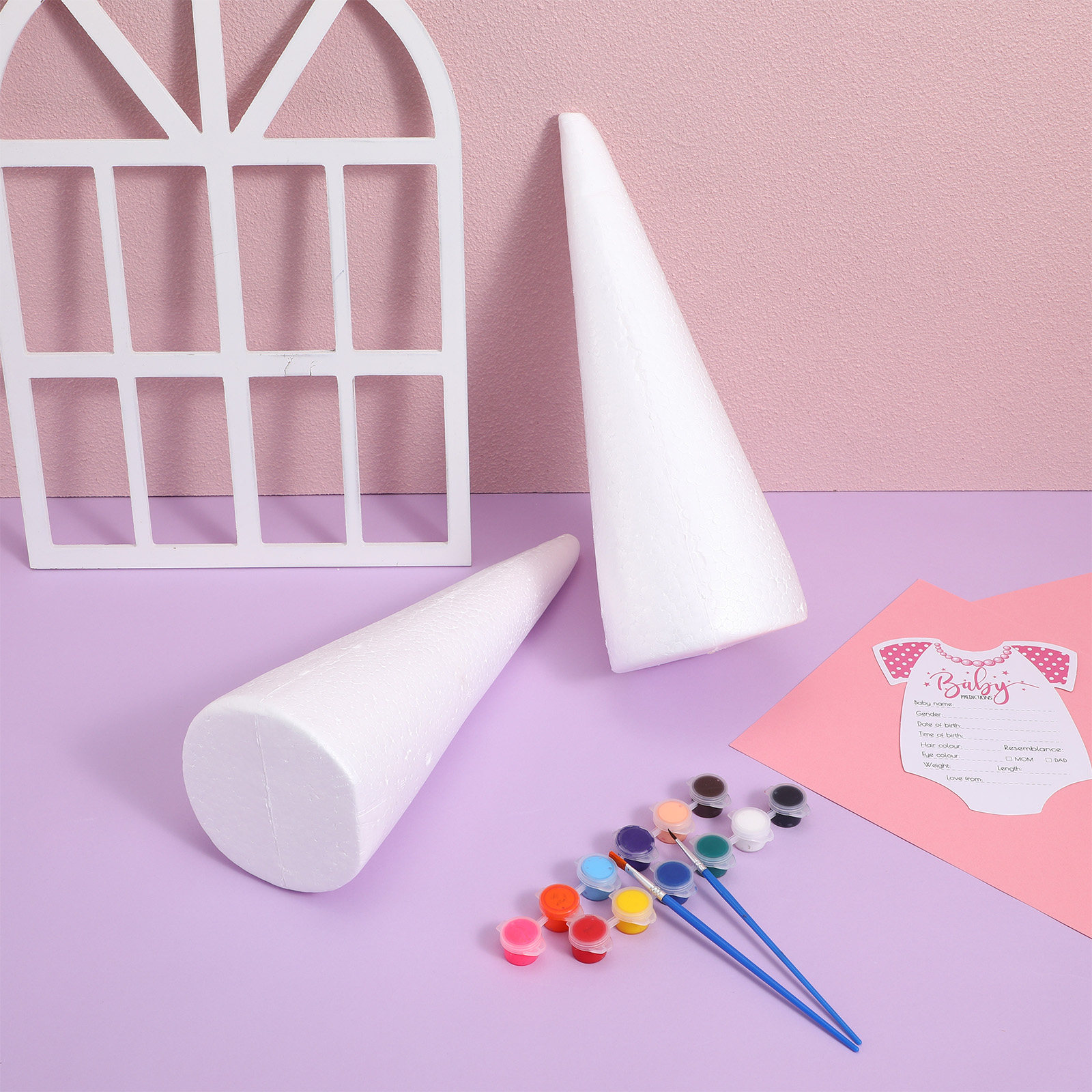 กรวยโฟมโพลีสไตรีนสีขาว 2 ชิ้น  - Art Craft Preschool บทวิจารณ์และราคา
