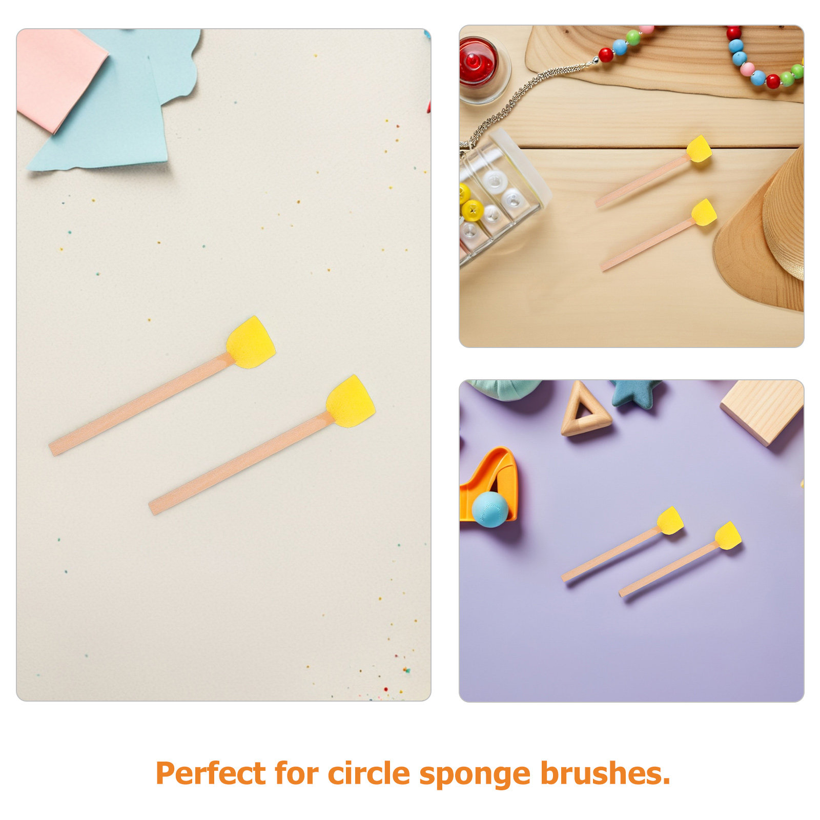 แปรงฟองน้ำทรงกลม 80 ชิ้น ด้ามไ - Art Craft Preschool บทวิจารณ์และราคา