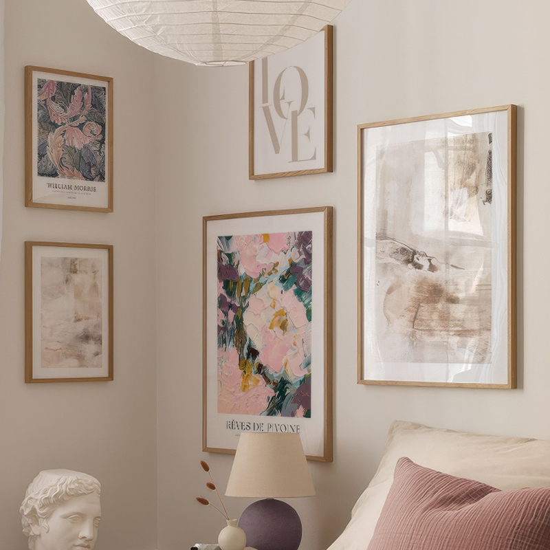 ภาพพิมพ์ลายดอกโบตั๋นสีเบจบนผ้า - Art Craft William Morris บทวิจารณ์และราคา