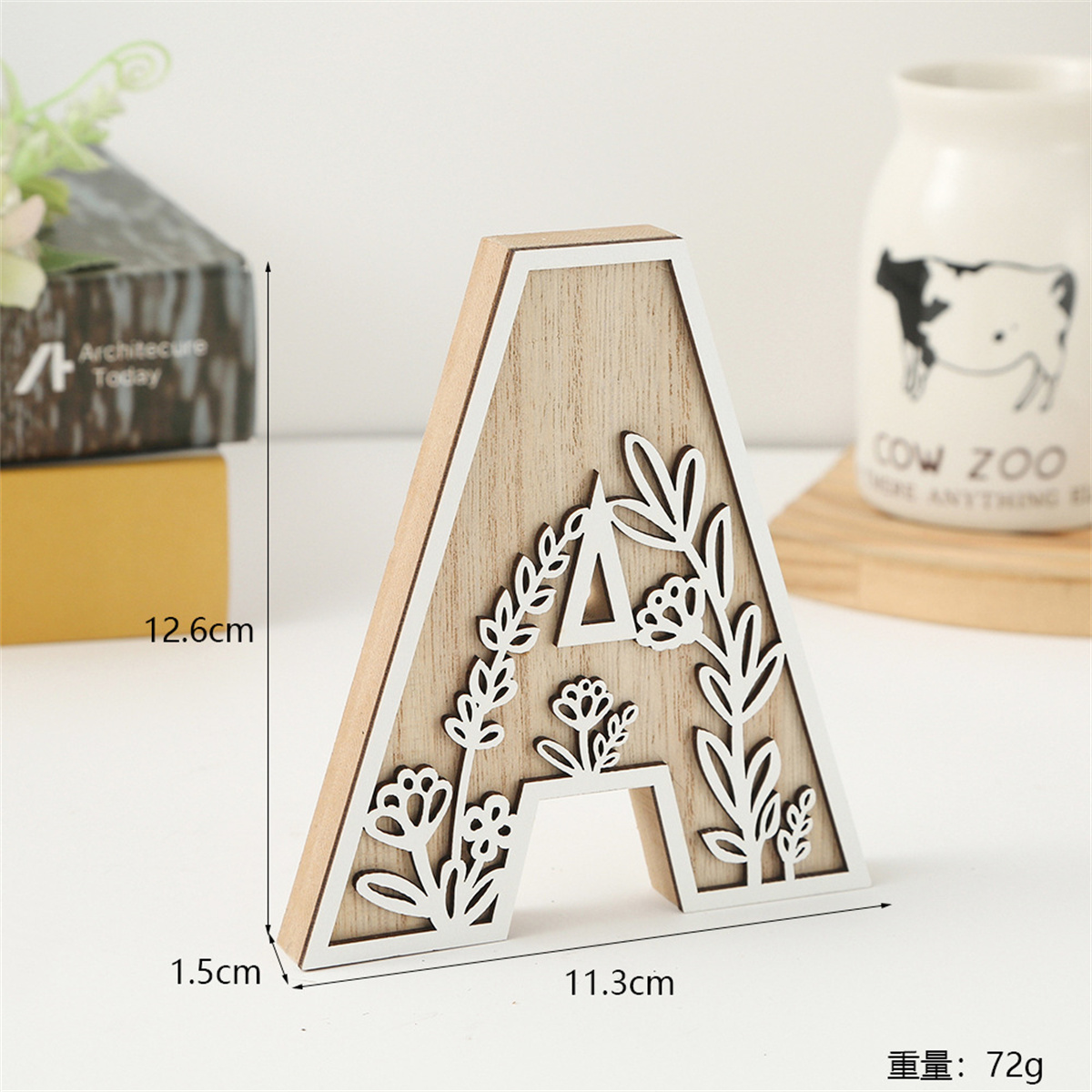1 ชิ้นไม้ดิบสีขาวแกะสลัก 26 ตั - Art Craft Names บทวิจารณ์และราคา