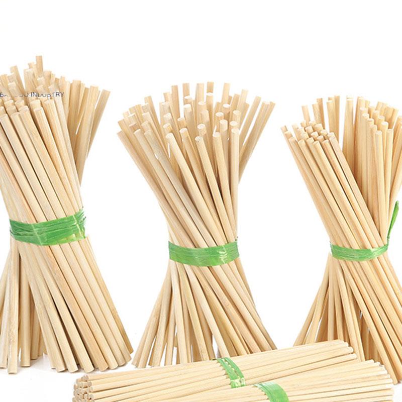 3-8 มม.รอบไม้ไม้ไผ่ Sticks DIY - Art Craft Stick บทวิจารณ์และราคา
