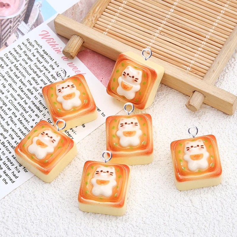 ชาร์มเรซิ่นรูปขนมปังปิ้งลายแมว - Art Craft Items บทวิจารณ์และราคา